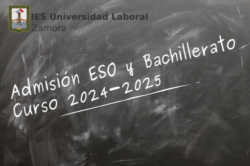 imagen principal Admisión ESO y Bachillerato 2024-2025